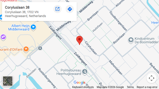 Locatie van Hondentrimsalon Favoriet op de kaart: Coryluslaan 38 in Heerhugowaard